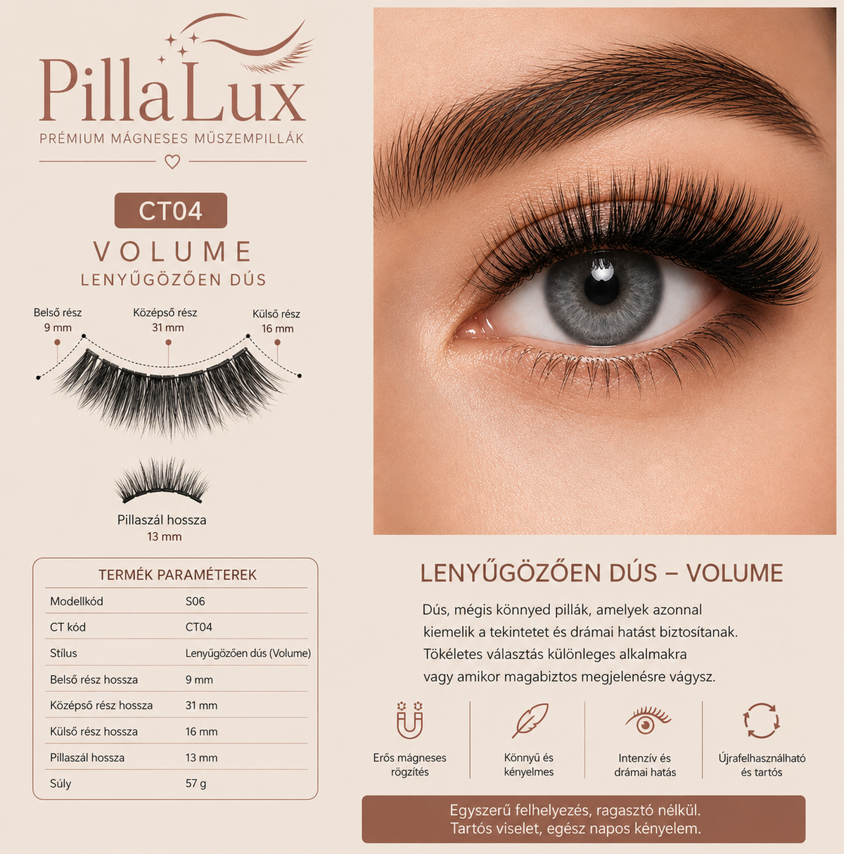 PillaLux™ Mágneses Műszempilla Szett
