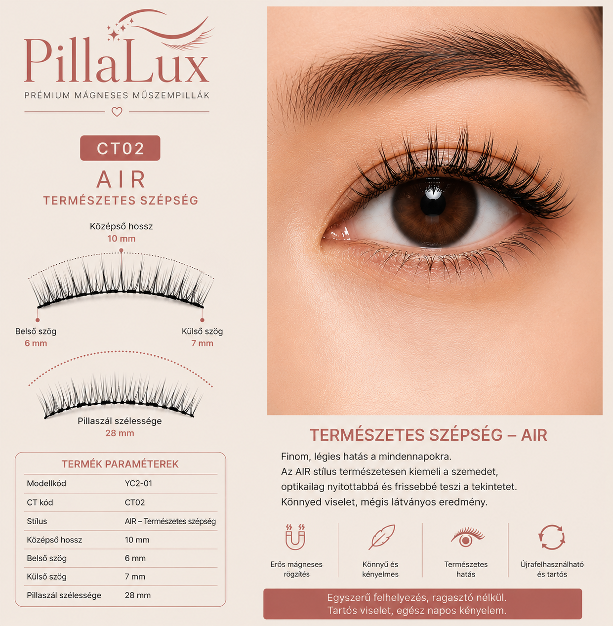 PillaLux™ Mágneses Műszempilla Szett